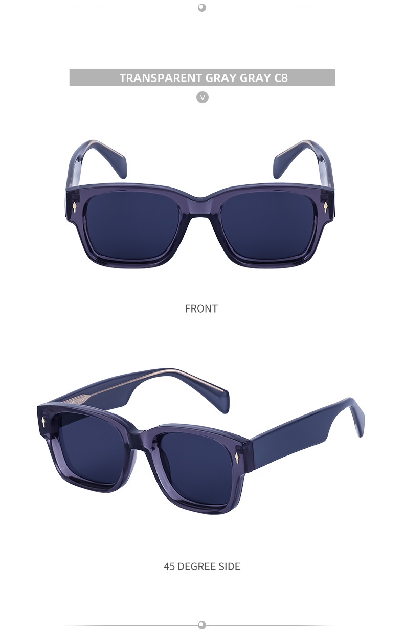 Retro Streetwear Solid Color Pc Square Full Frame Men's Sunglasses display picture 13