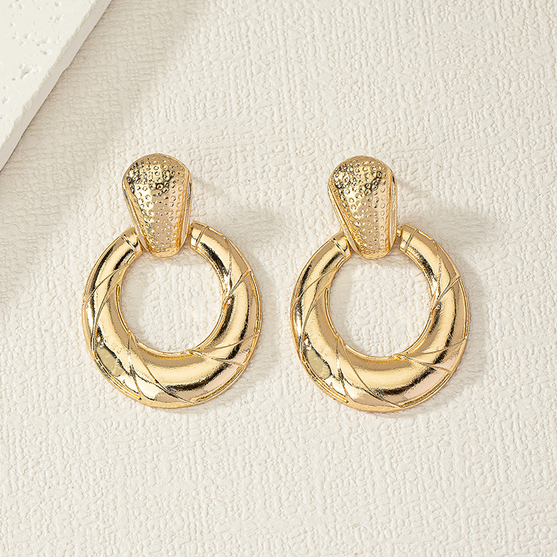 1 Pair Retro Commute Round Plating Alloy Drop Earrings display picture 5