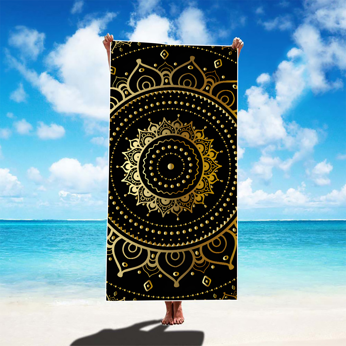 Retro Vacation Flower Elephant Beach Towels display picture 3