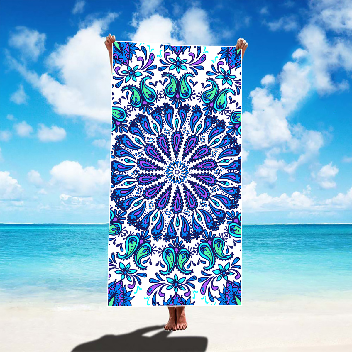 Retro Vacation Flower Elephant Beach Towels display picture 5