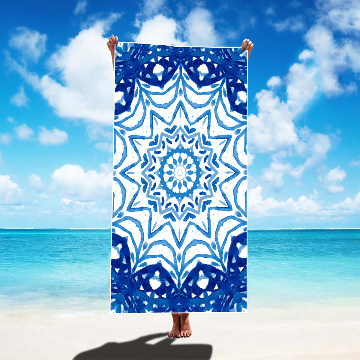 Retro Vacation Flower Elephant Beach Towels display picture 9