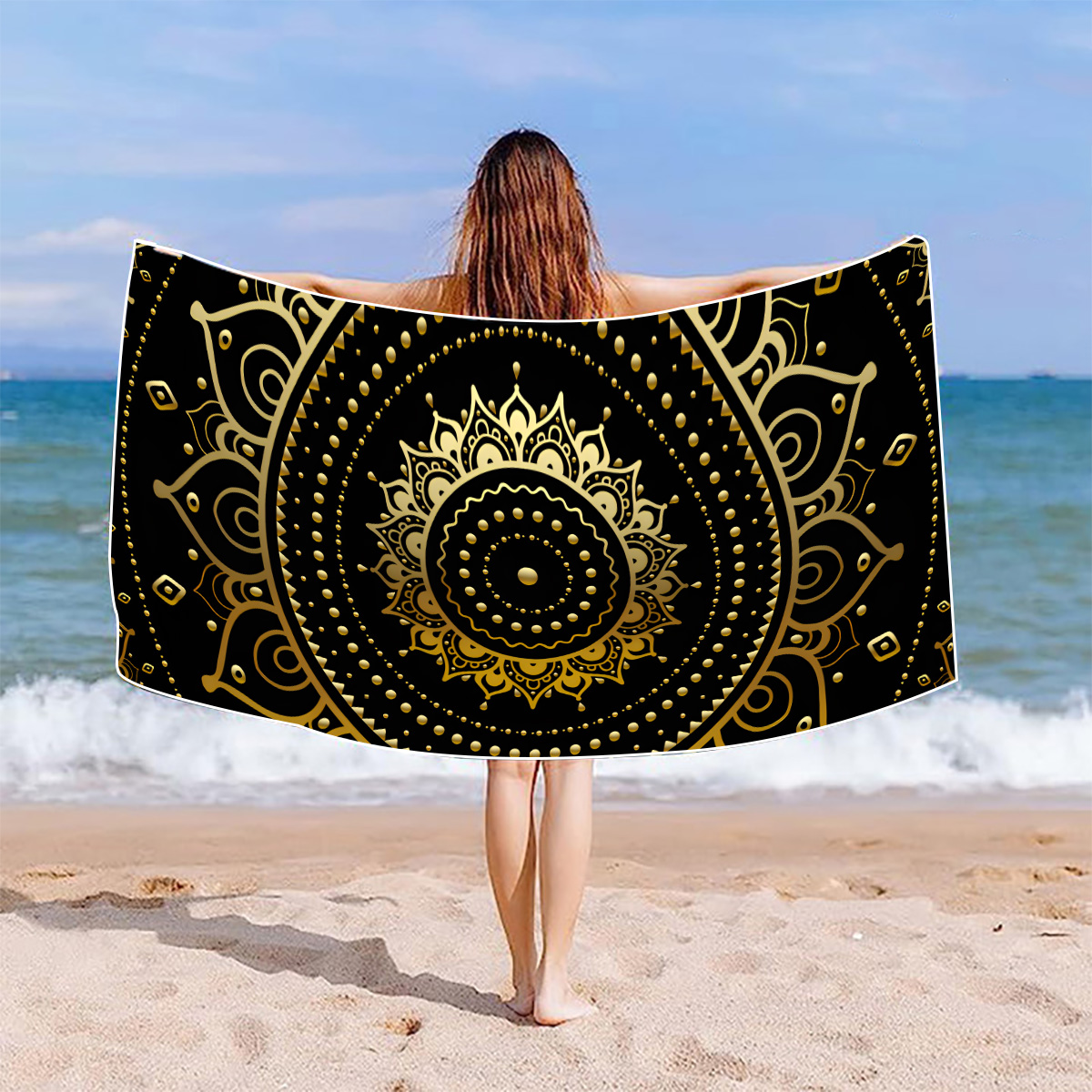 Retro Vacation Flower Elephant Beach Towels display picture 4