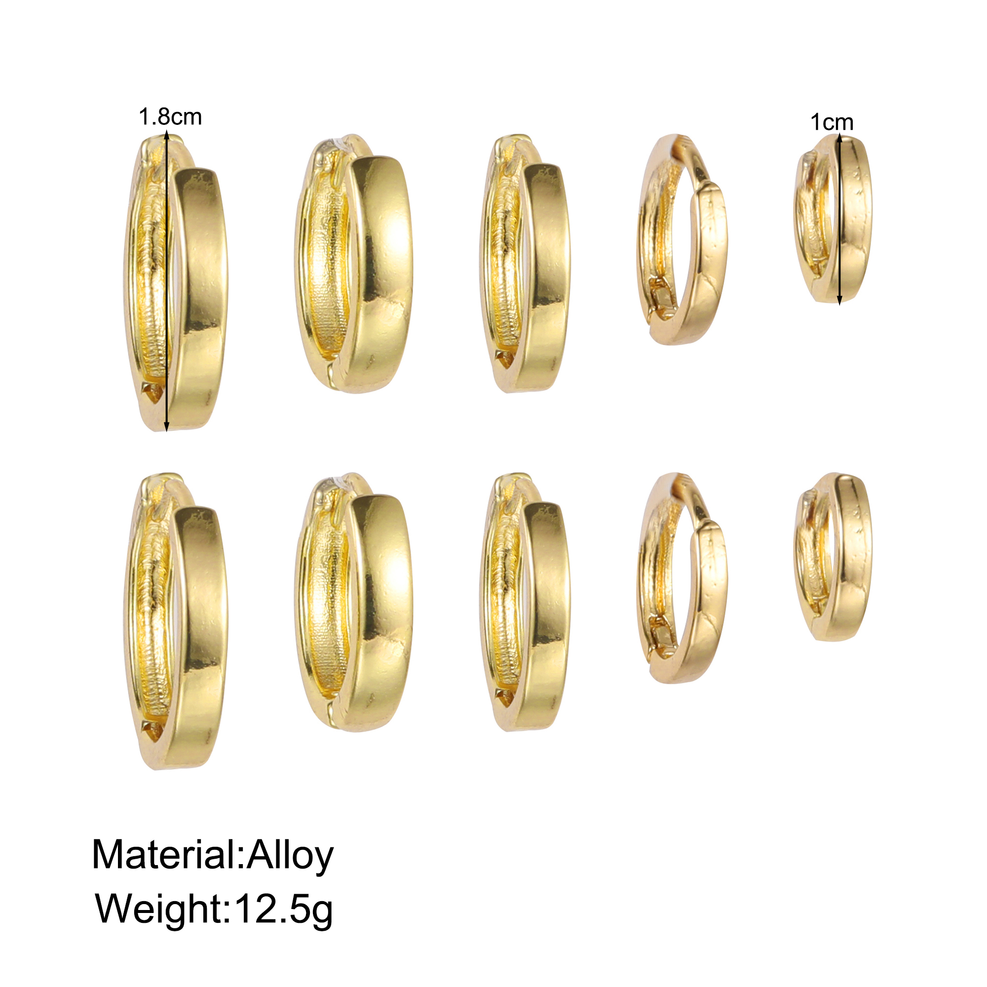 3 Pairs 5 Pairs Luxurious Simple Style Classic Style Round Water Droplets Twist Plating Alloy Gold Plated Silver Plated Hoop Earrings display picture 8