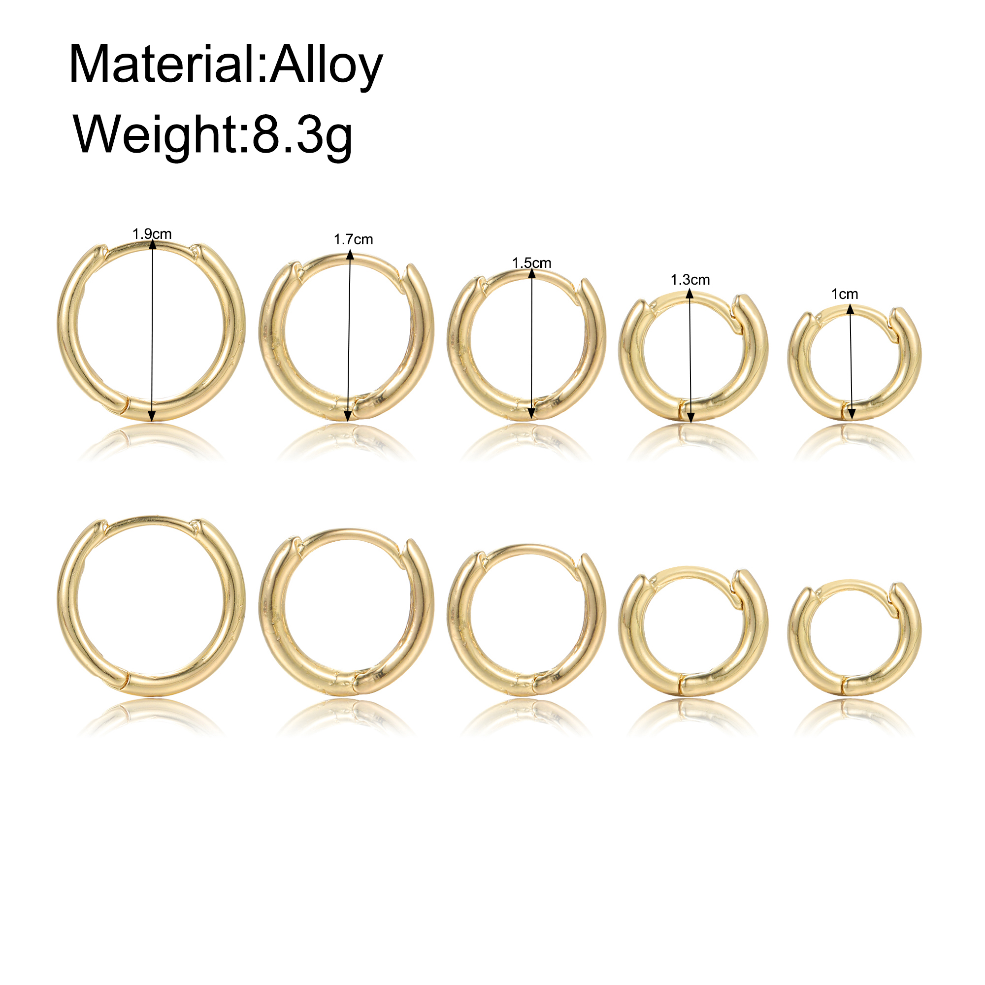 3 Pairs 5 Pairs Luxurious Simple Style Classic Style Round Water Droplets Twist Plating Alloy Gold Plated Silver Plated Hoop Earrings display picture 9