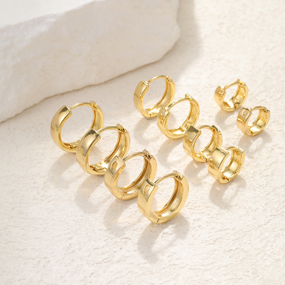 3 Pairs 5 Pairs Luxurious Simple Style Classic Style Round Water Droplets Twist Plating Alloy Gold Plated Silver Plated Hoop Earrings display picture 41