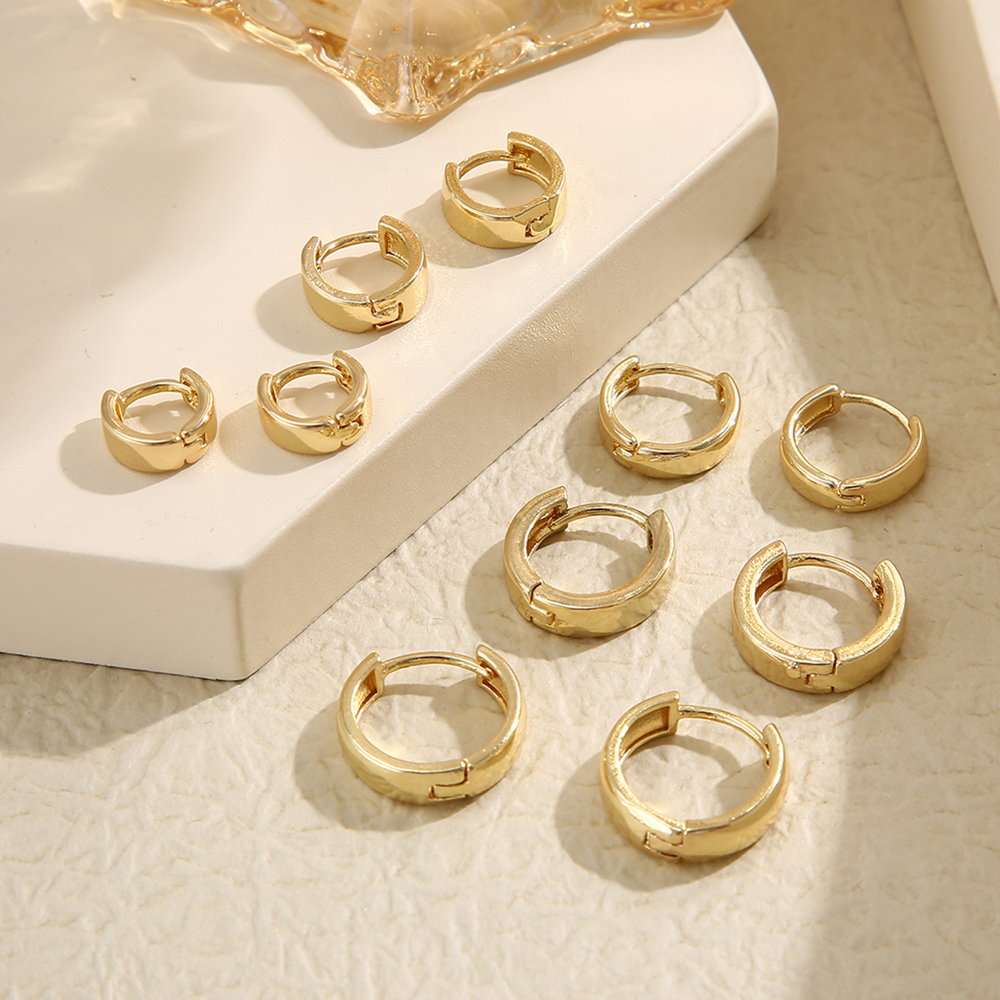 3 Pairs 5 Pairs Luxurious Simple Style Classic Style Round Water Droplets Twist Plating Alloy Gold Plated Silver Plated Hoop Earrings display picture 42