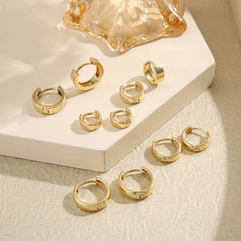 3 Pairs 5 Pairs Luxurious Simple Style Classic Style Round Water Droplets Twist Plating Alloy Gold Plated Silver Plated Hoop Earrings display picture 45