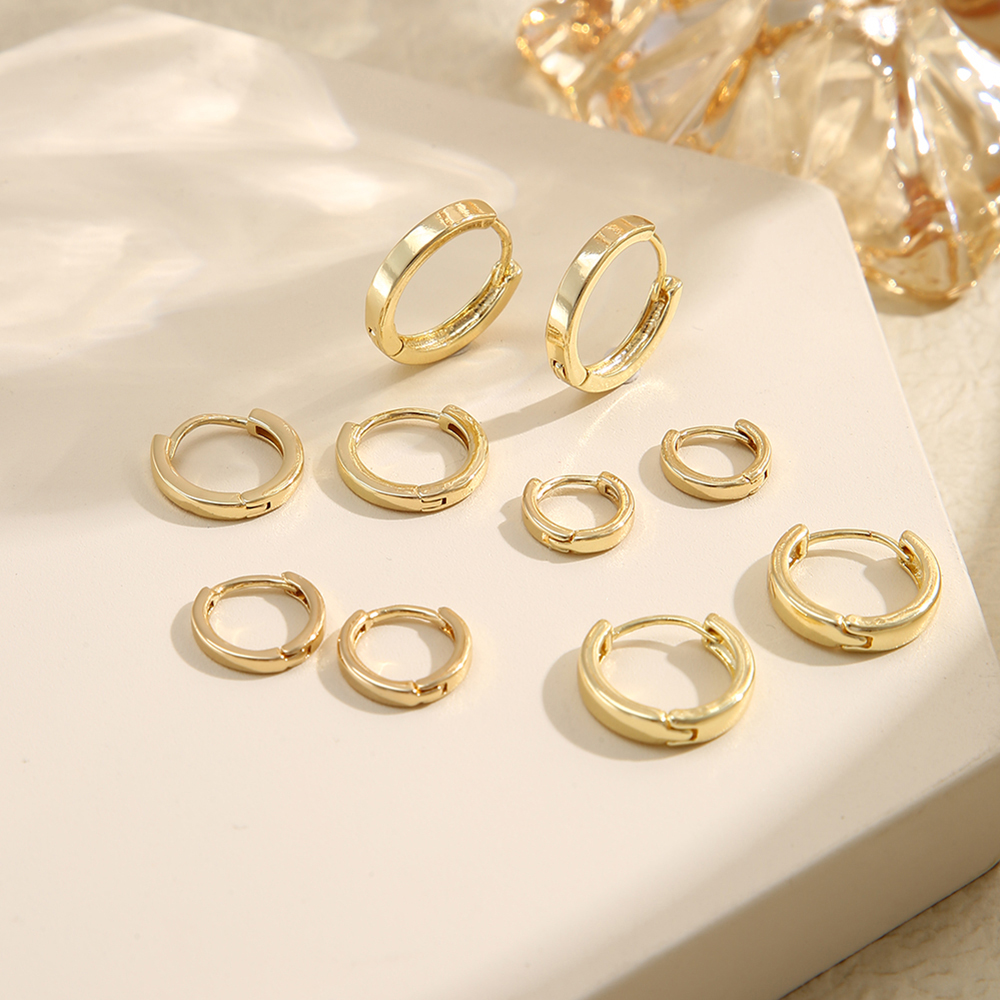 3 Pairs 5 Pairs Luxurious Simple Style Classic Style Round Water Droplets Twist Plating Alloy Gold Plated Silver Plated Hoop Earrings display picture 43