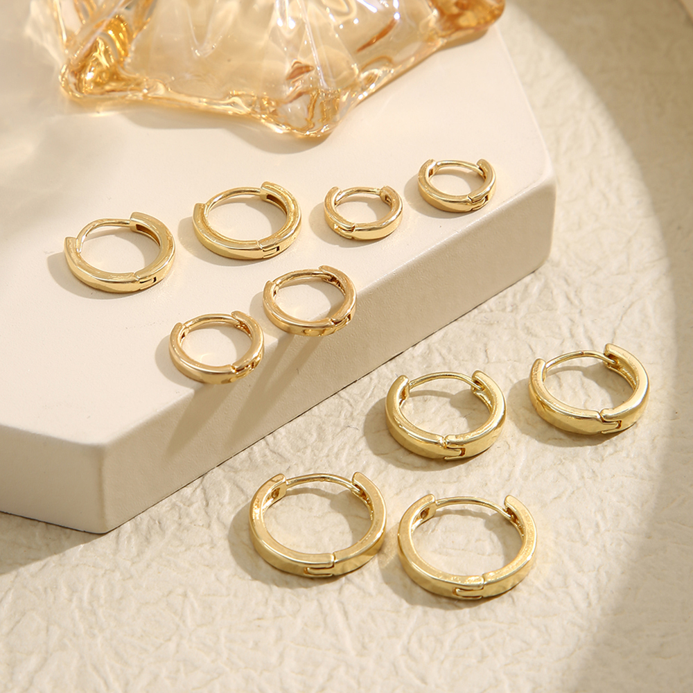 3 Pairs 5 Pairs Luxurious Simple Style Classic Style Round Water Droplets Twist Plating Alloy Gold Plated Silver Plated Hoop Earrings display picture 44