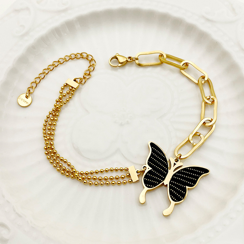 Süss Einfacher Stil Schmetterling Edelstahl 304 14 Karat Vergoldet Armbänder In Masse display picture 1