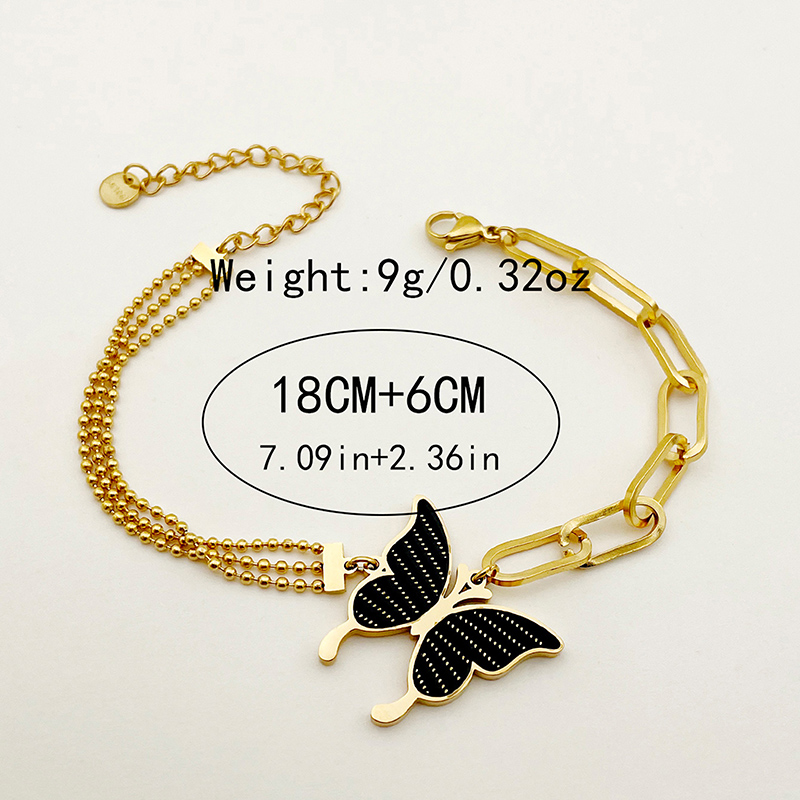 Sweet Simple Style Butterfly 304 Stainless Steel 14K Gold Plated Bracelets In Bulk display picture 3