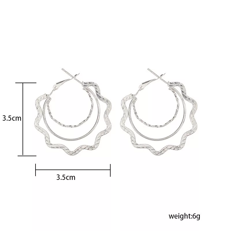 1 Pair Sweet Streetwear Waves Plating Iron Hoop Earrings display picture 1