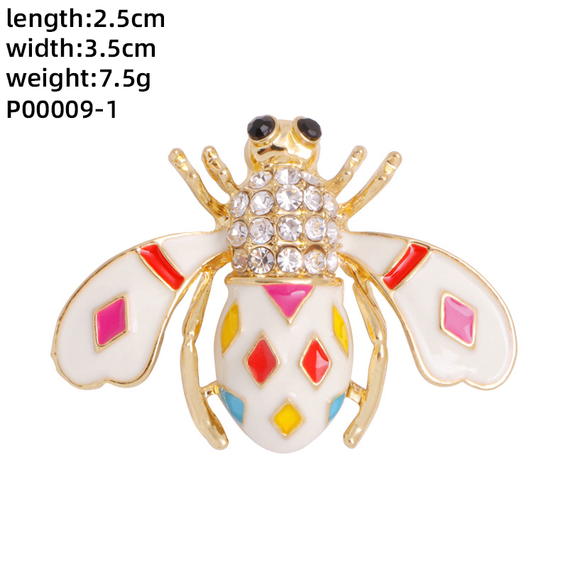Novelty Insect Alloy Enamel Inlay Zircon Unisex Brooches display picture 3