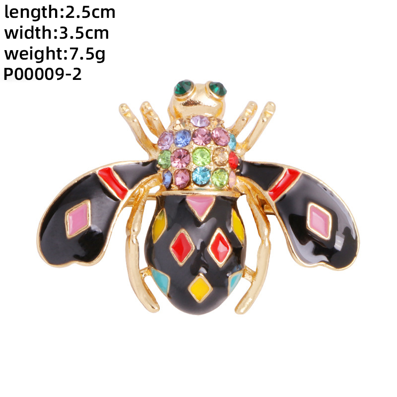 Novelty Insect Alloy Enamel Inlay Zircon Unisex Brooches display picture 4
