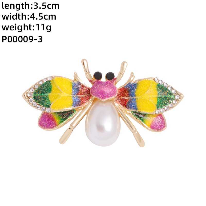 Novelty Insect Alloy Enamel Inlay Zircon Unisex Brooches display picture 5