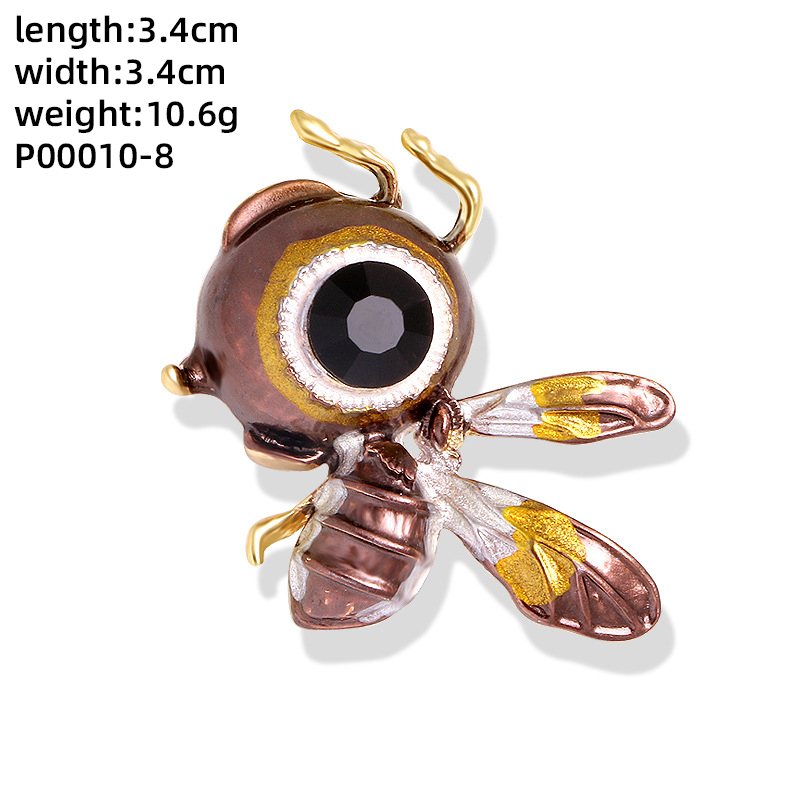 Novelty Insect Alloy Enamel Inlay Zircon Unisex Brooches display picture 16
