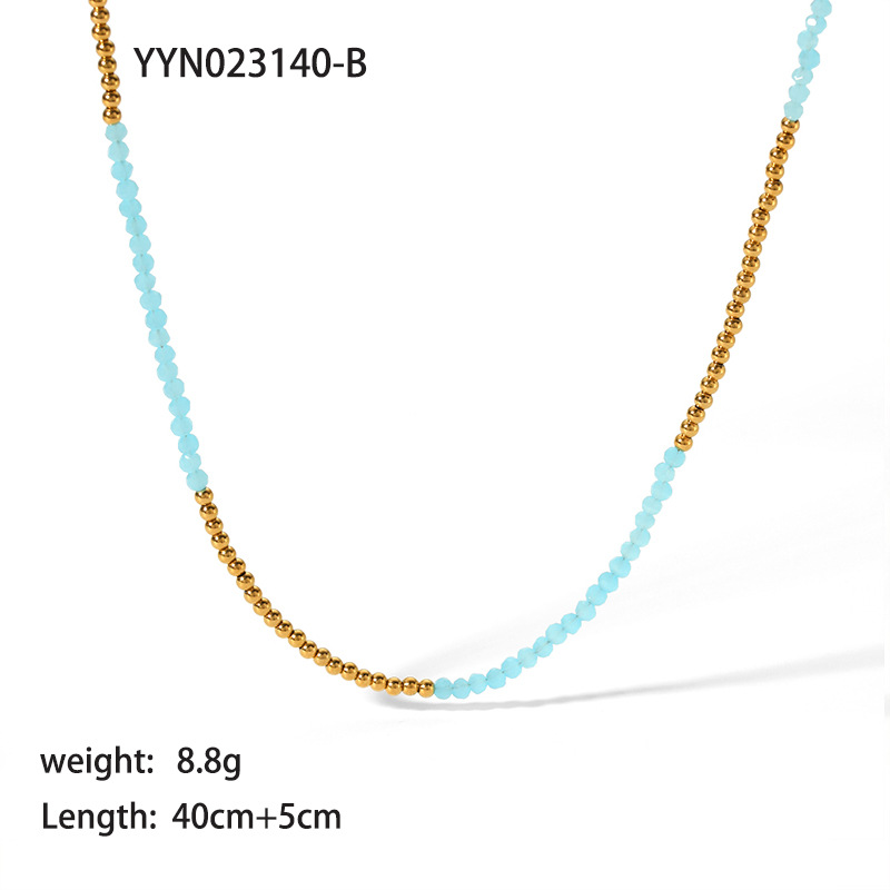 Bohemian Color Block Seed Bead Beaded 18K Gold Plated Women's Necklace display picture 4