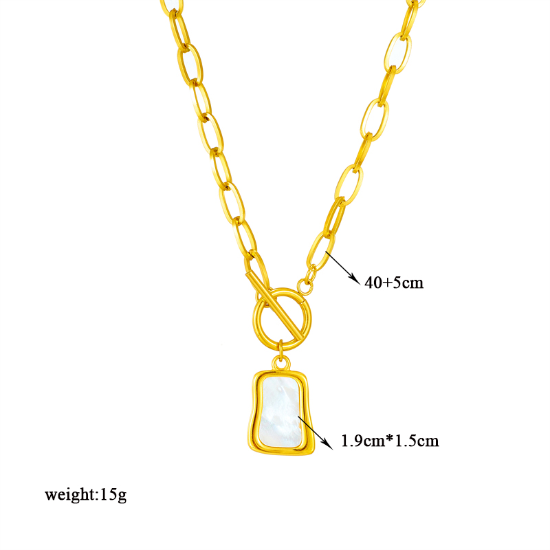 304 Stainless Steel 18K Gold Plated Korean Style Toggle Plating Square Necklace display picture 2