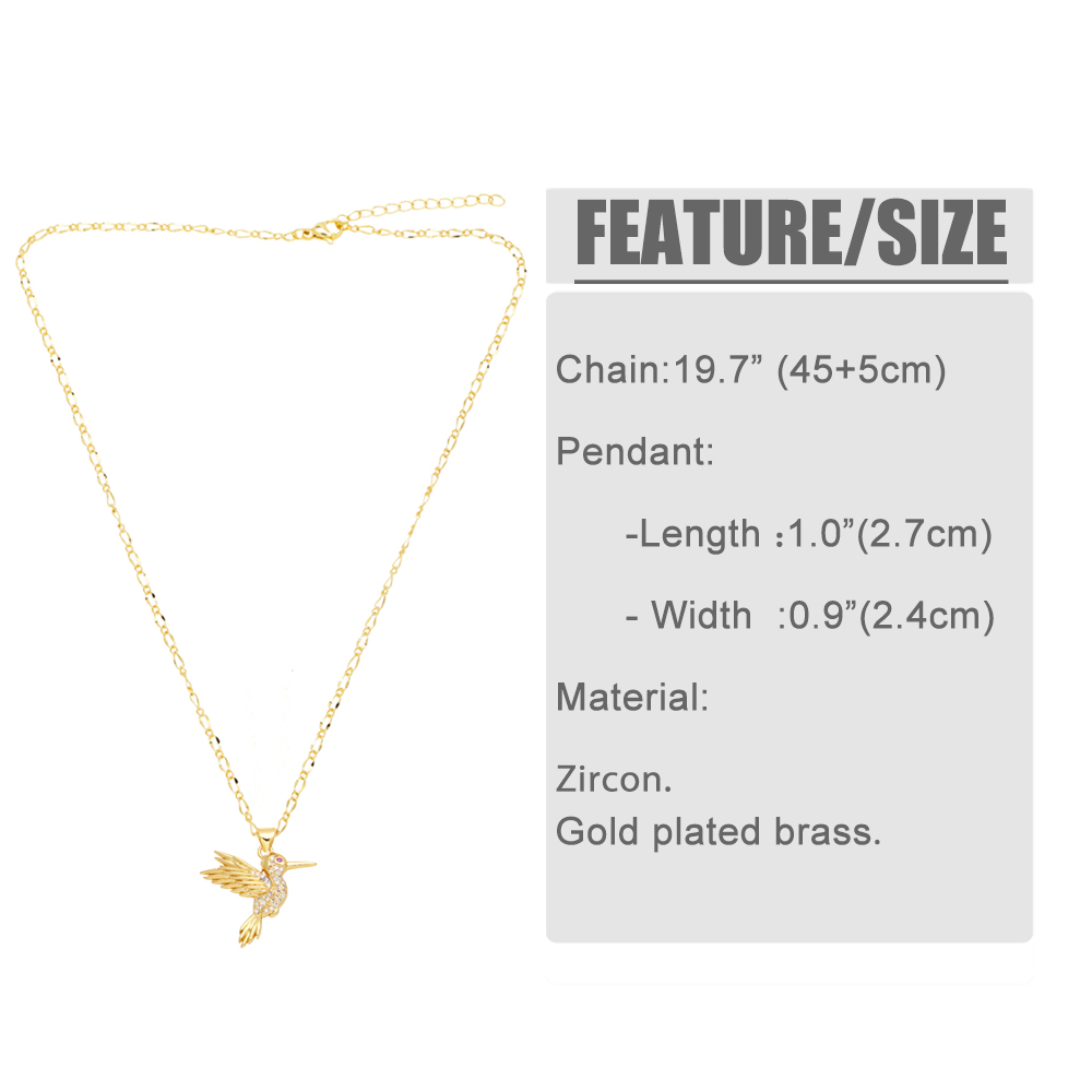 Einfacher Stil Vogel Kupfer 18 Karat Vergoldet Zirkon Halskette In Masse display picture 1