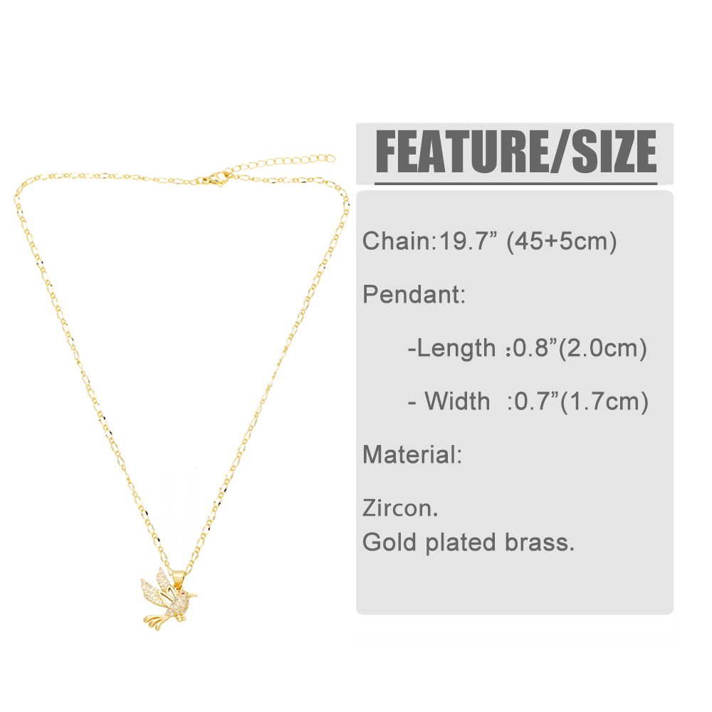 Fashion Simple Style Bird Copper 18k Gold Plated Zircon Necklace In Bulk display picture 1