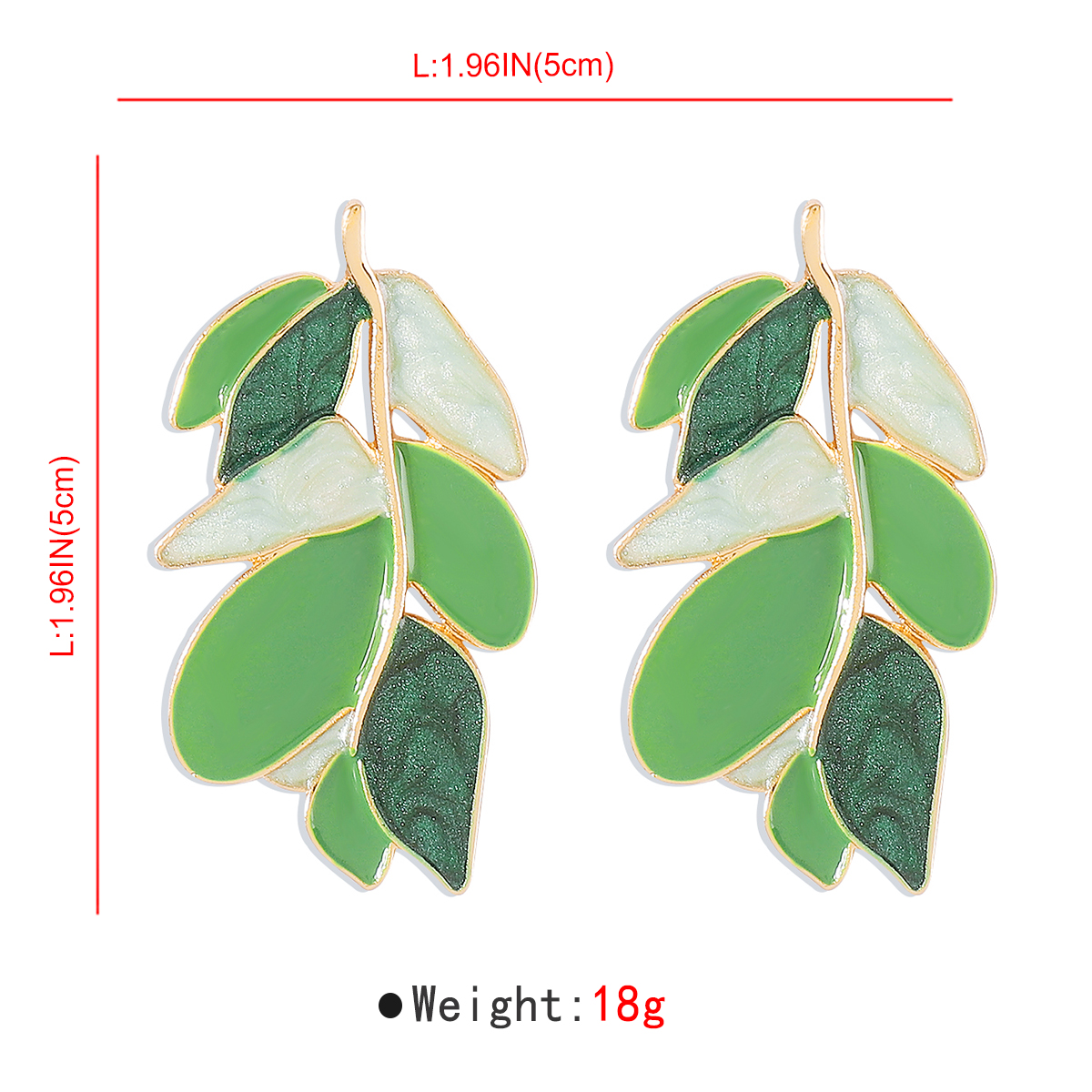 1 Pair Streetwear Leaf Irregular Layered Enamel Alloy Ear Studs display picture 16