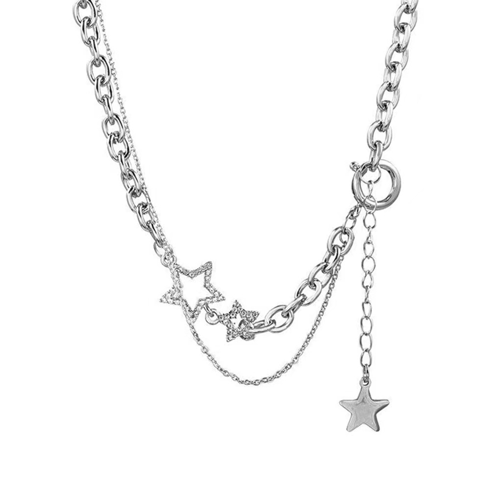 Simple Style Pentagram Star Alloy Patchwork Women's Pendant Necklace display picture 1