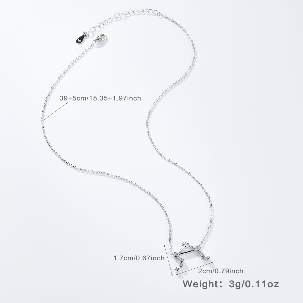 Simple Style Constellation Sterling Silver Plating Inlay Zircon White Gold Plated Pendant Necklace display picture 7