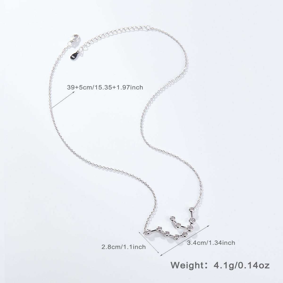 Style Simple Constellation Argent Sterling Placage Incruster Zircon Or Blanc Plaqué Pendentif display picture 6
