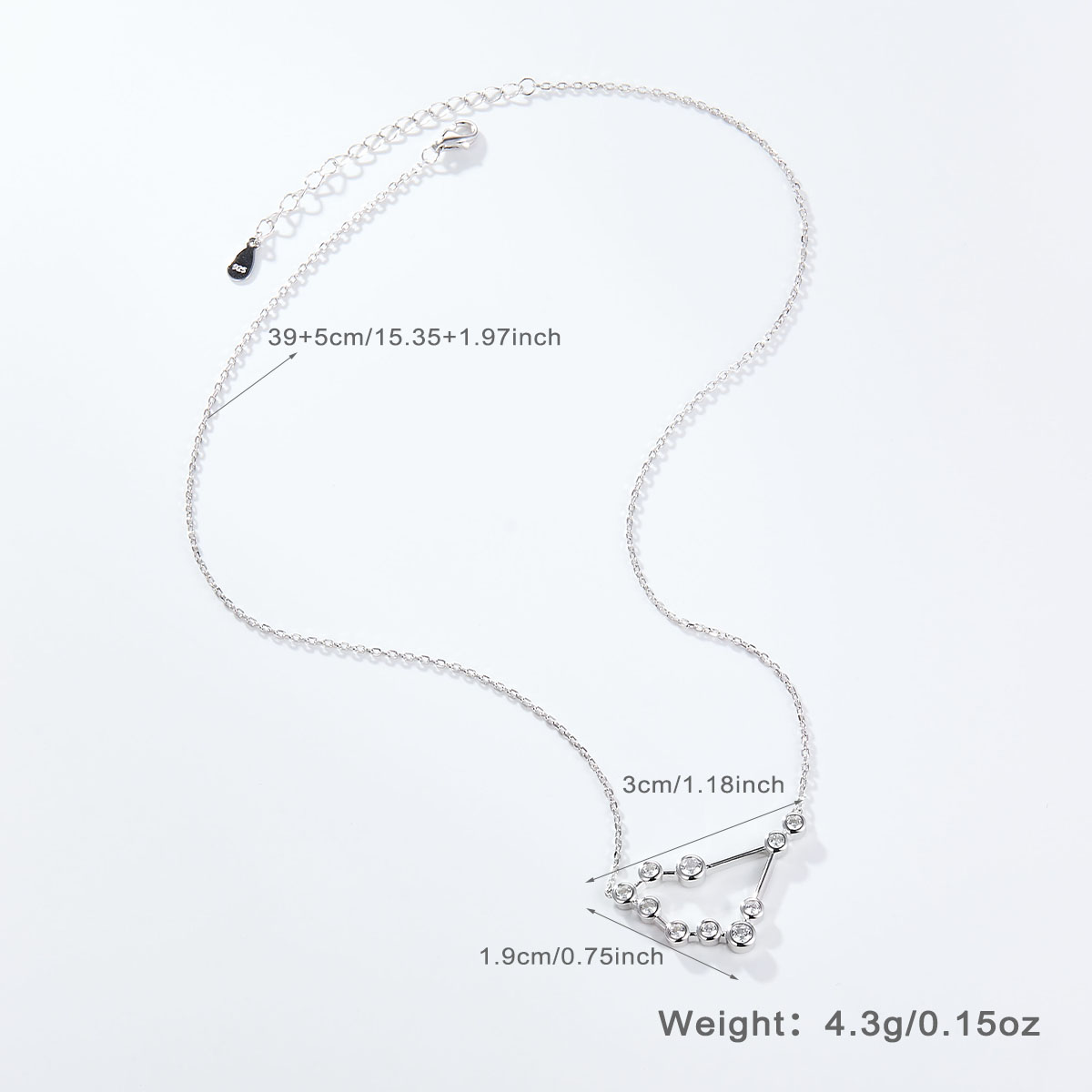 Style Simple Constellation Argent Sterling Placage Incruster Zircon Or Blanc Plaqué Pendentif display picture 9