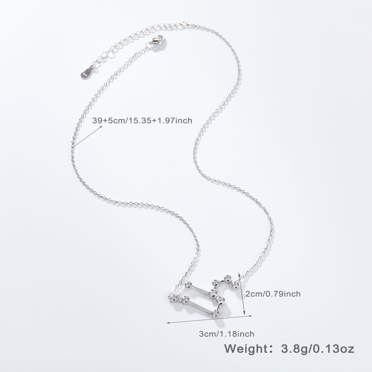 Style Simple Constellation Argent Sterling Placage Incruster Zircon Or Blanc Plaqué Pendentif display picture 16