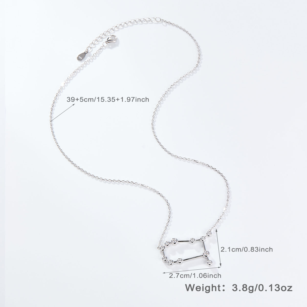 Simple Style Constellation Sterling Silver Plating Inlay Zircon White Gold Plated Pendant Necklace display picture 15