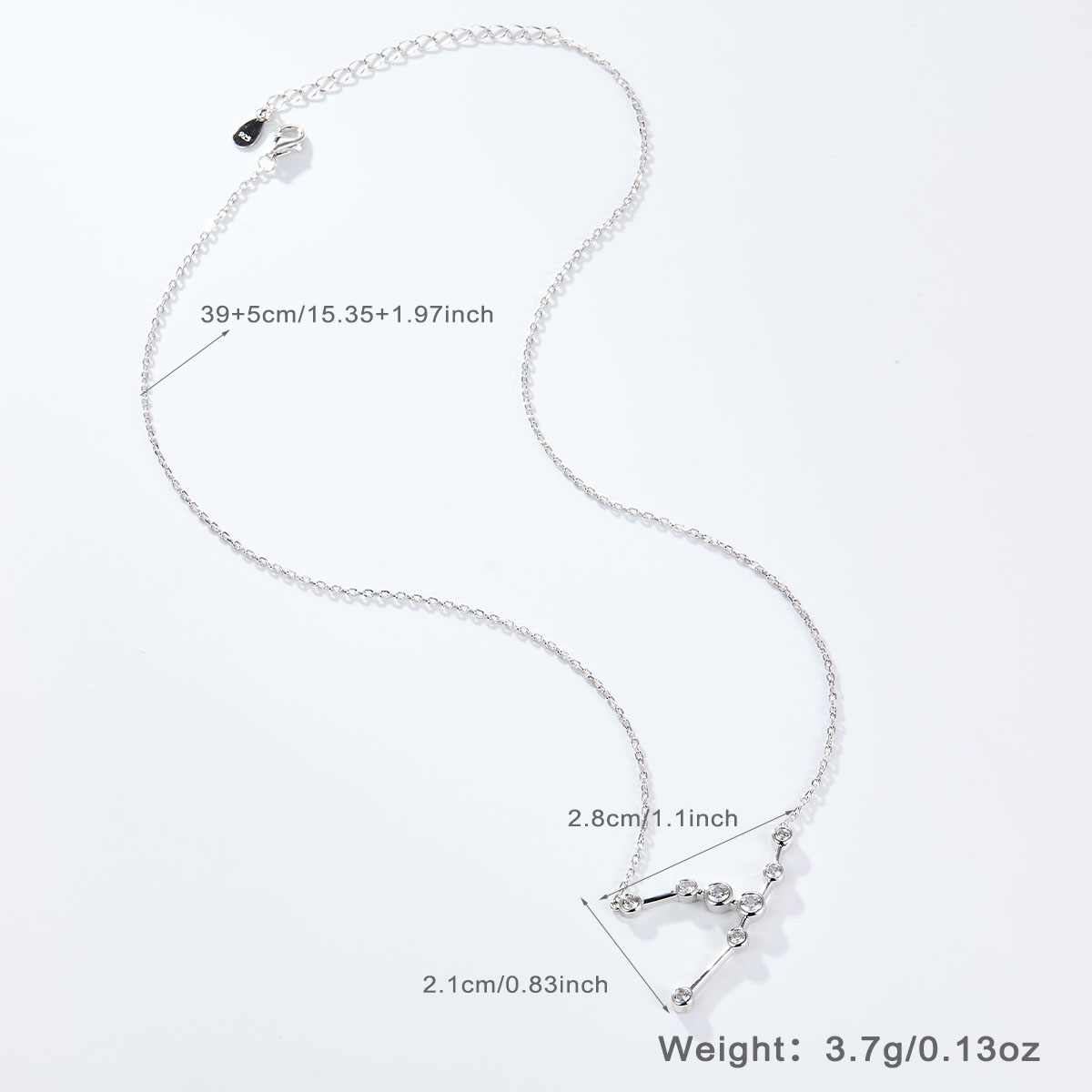 Simple Style Constellation Sterling Silver Plating Inlay Zircon White Gold Plated Pendant Necklace display picture 11