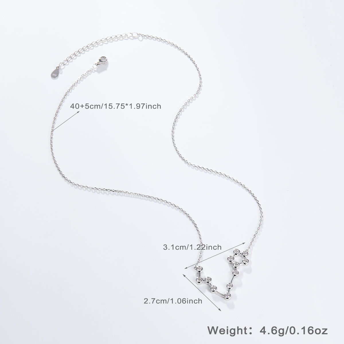 Style Simple Constellation Argent Sterling Placage Incruster Zircon Or Blanc Plaqué Pendentif display picture 12
