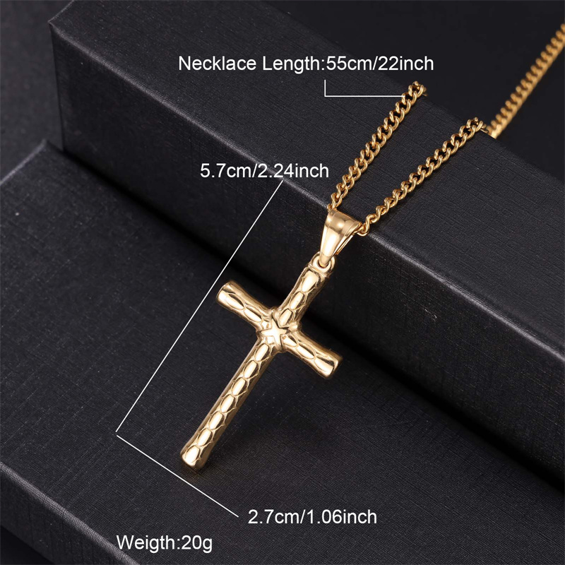 Punk Streetwear Cross Stainless Steel Pendant Necklace display picture 3