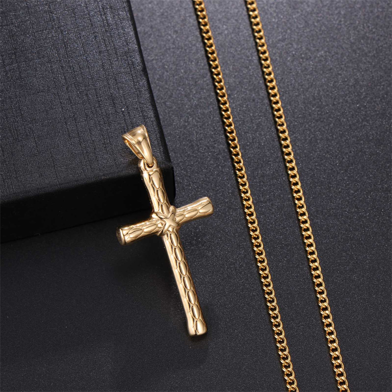 Punk Streetwear Cross Stainless Steel Pendant Necklace display picture 4