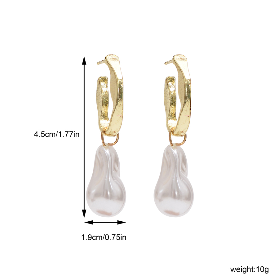 1 Pair Elegant Sweet Artistic Geometric Imitation Pearl Alloy Drop Earrings display picture 1
