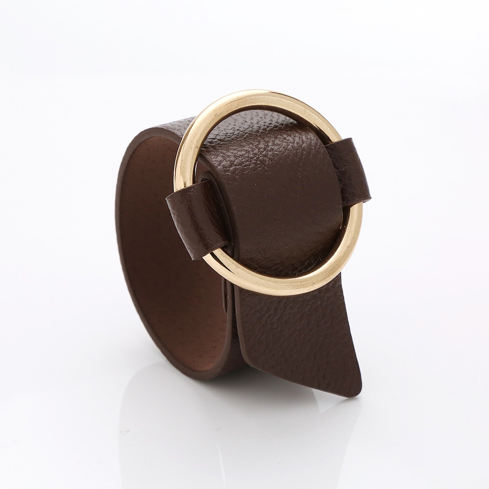 Elegant Lady Solid Color Pu Leather Wholesale Bangle display picture 2