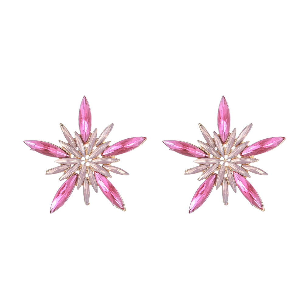 1 Pair Luxurious Shiny Pentagram Inlay Arylic Alloy Artificial Gemstones Ear Studs display picture 6