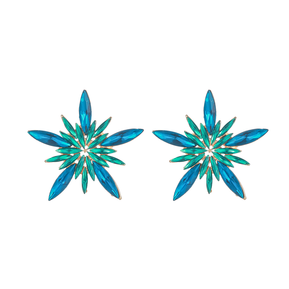 1 Pair Luxurious Shiny Pentagram Inlay Arylic Alloy Artificial Gemstones Ear Studs display picture 1