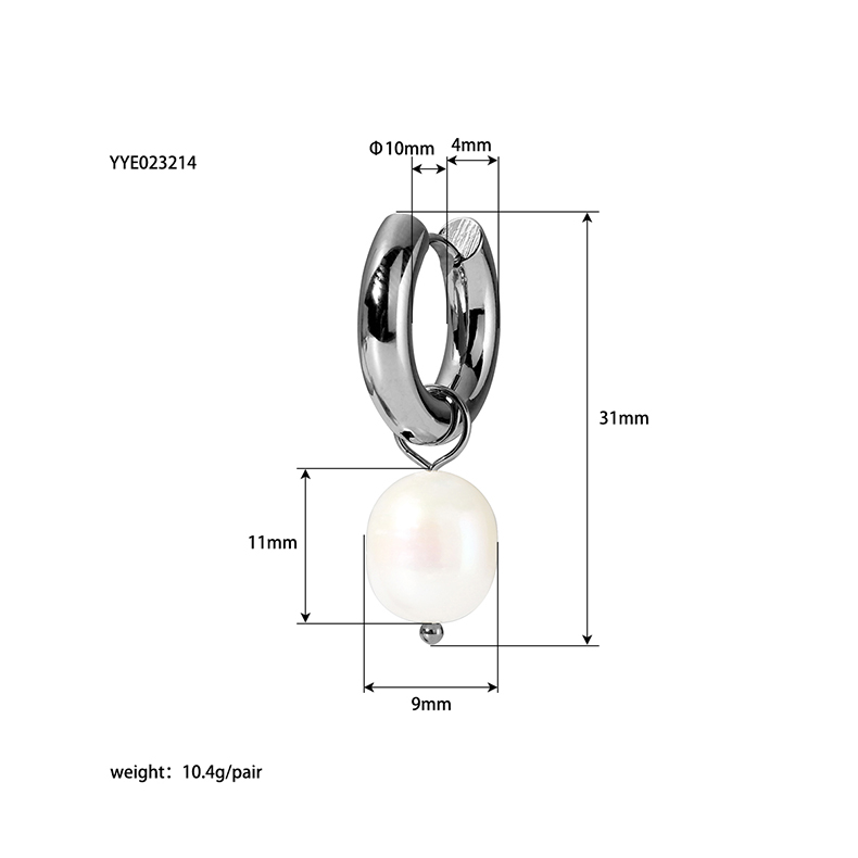1 Pair Baroque Style Classic Style Geometric Plating 201 Stainless Steel Freshwater Pearl Drop Earrings display picture 2