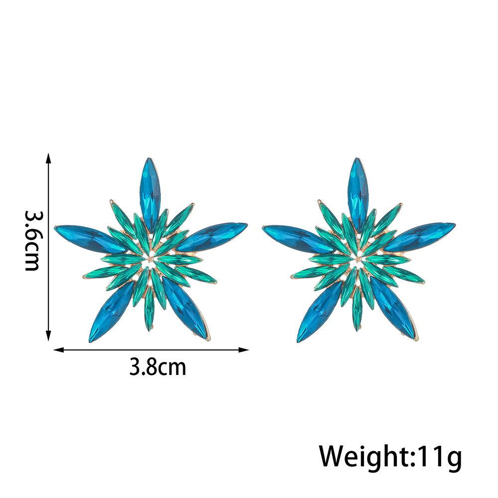 1 Pair Luxurious Shiny Pentagram Inlay Arylic Alloy Artificial Gemstones Ear Studs display picture 4