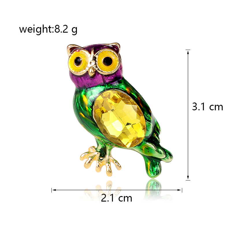 Elegant Lady Owl Alloy Inlay Rhinestones Glass Women's Brooches display picture 1