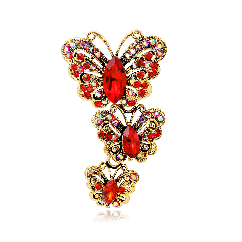 Elegant Vintage Style Butterfly Alloy Inlay Rhinestones Women's Brooches display picture 2