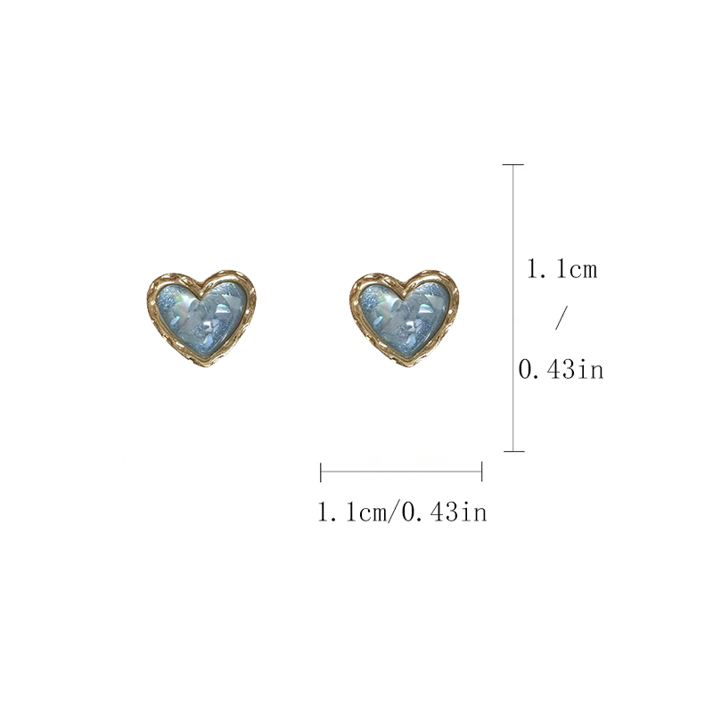 1 Pair Basic Sweet Heart Shape Inlay Alloy Amber Ear Studs display picture 4
