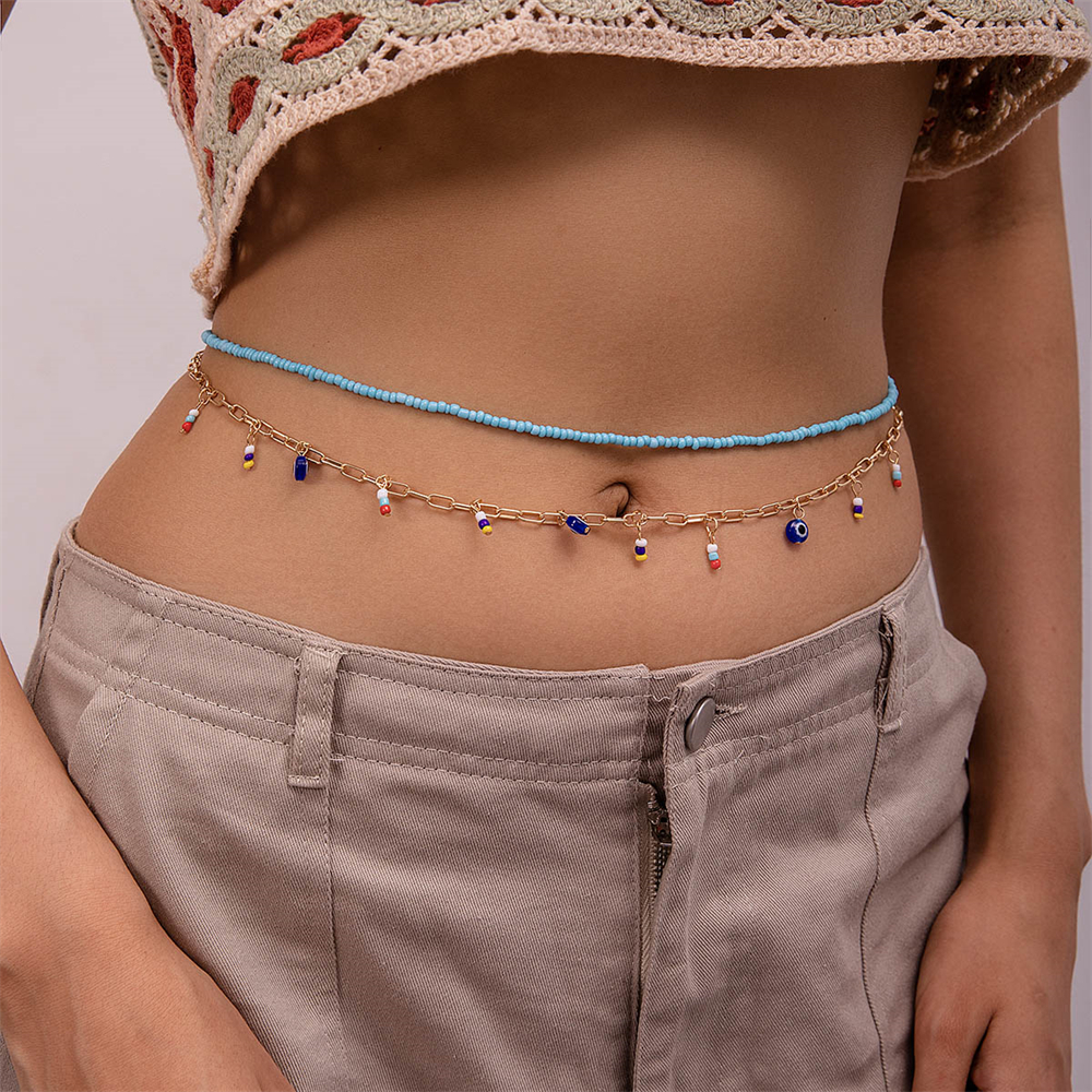 Sexy Beach Colorful Beaded Chain Women's Chain Belts display picture 7