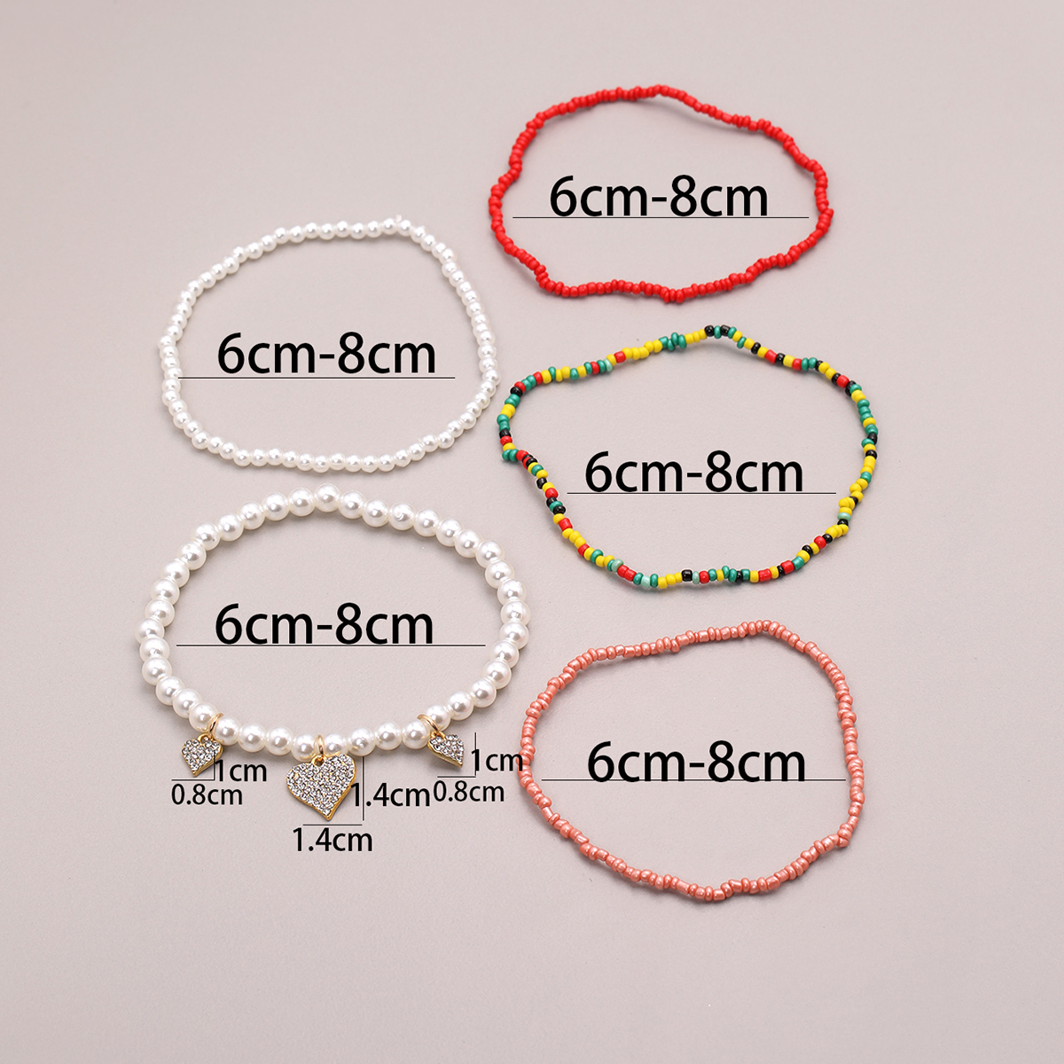Vacation Heart Shape Alloy Glass Plating Inlay Rhinestones Women's Anklet display picture 2