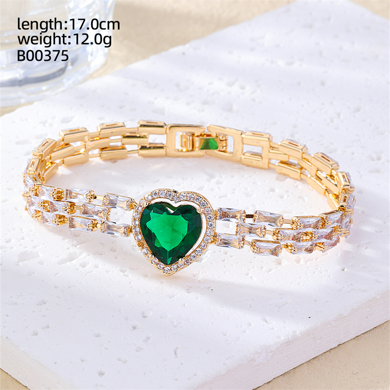 Copper Gold Plated Silver Plated Casual Luxurious Shiny Inlay Four Leaf Clover Infinity Heart Shape Zircon Bracelets display picture 5