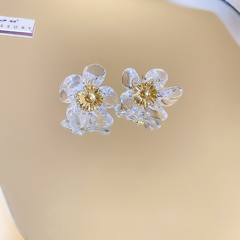1 Paire Sucré Fleur Arylique Alliage Boucles D'oreilles display picture 1