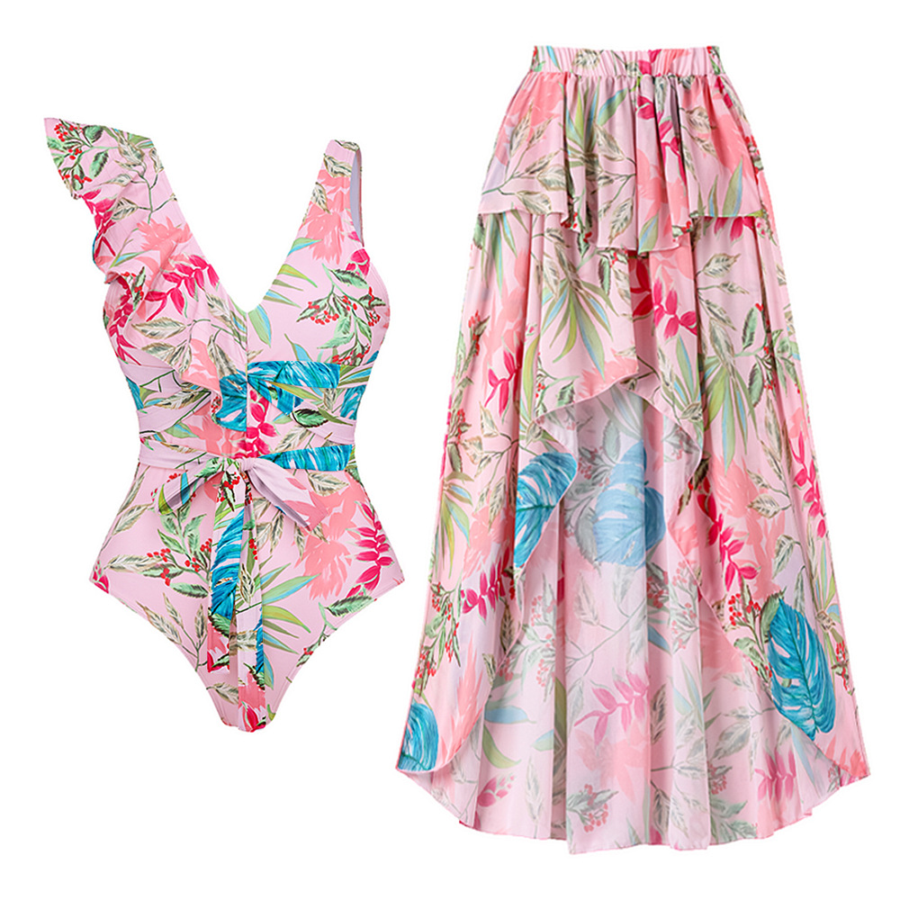 Women's Vacation Leaf Printing 2 Piece Set One Piece display picture 8