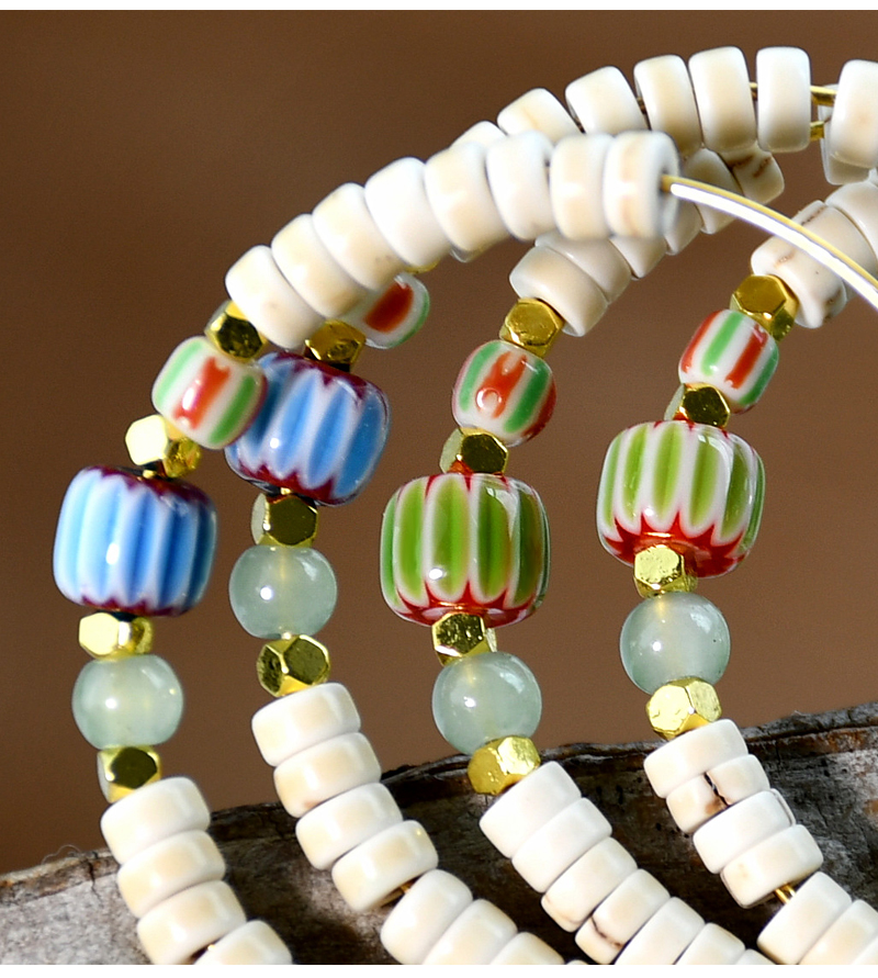 1 Paar Lässig Ferien Farbblock Perlen Überzug Dreidimensional Künstliche Edelsteine Legierung Reif Ohrringe display picture 8